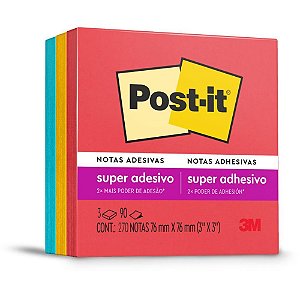 Bloco de recado post-it colecao diversao 76x76mm - 3m (pct.c/03)