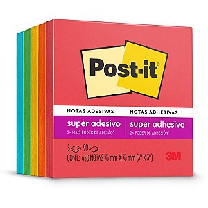 Bloco de recado post-it colecao diversao 76x76mm - 3m (pct.c/450fl)