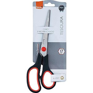 Tesoura ergonomica cabo preto 17cm - brw (blister)