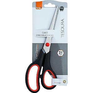 Tesoura ergonomica cabo preto 21cm - brw (blister)