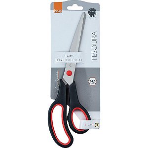 Tesoura ergonomica cabo preto 25cm - brw (blister)