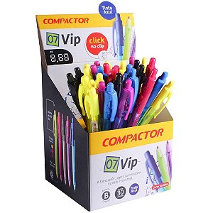 Caneta esferografica retratil 07 vip ponta media az - compactor (dp.c/30)