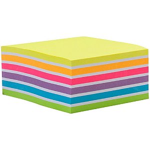 Bloco de recado autoadesivo 76x76mm 7cores neon 400f - maxprint (unidade)