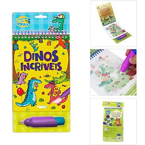 Livro aquabook dinos 24x14cm 10pags. - magic kids (unidade)