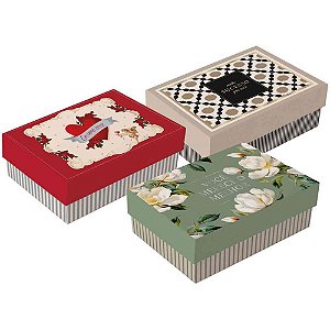 Caixa para presente com tampa petit 16x10x5,5 (sortido) - cromus (pct.c/10)