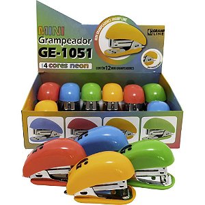 Grampeador mini p/12fls ge-1051 neon (s) - gramp line (dp.c/12)