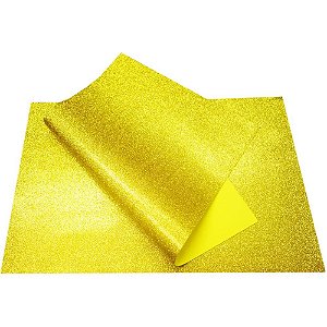 Placa em eva 60x40cm gliter amarelo - v.m.p. (pct.c/05)