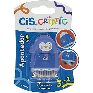 Apontador com deposito decor. cis criatic 3 em 1 3 modelos - sertic (cx.c/12)