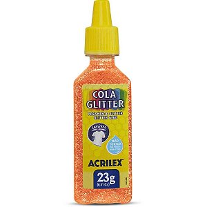 Cola com glitter tubo 23g. laranja - acrilex (duzia)