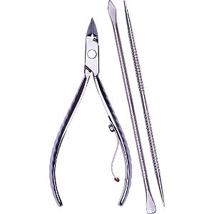 Alicate higiene pessoal p/cuticula  c/esp+palito inox - mundial (unidade)