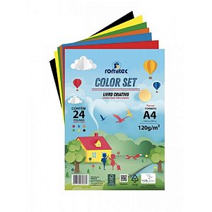 Bloco para educacao artistica livro color set a4 120g 24fl - romitec (unidade)
