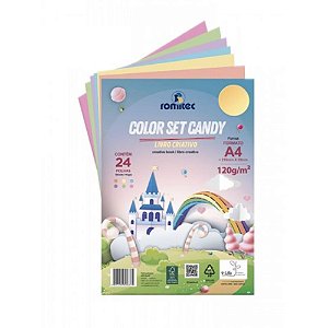 Bloco para educacao artistica color set candy c/liv.120g 24f - romitec (unidade)