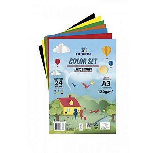 Bloco para educacao artistica livro color set a3 120g 24fl - romitec (unidade)