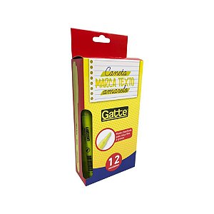 Caneta marca texto gatte amarela 4mm - make+ (cx.c/12)