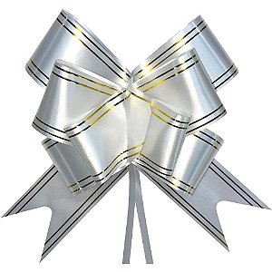 Laco pronto decorado 11mmx20,5cm branco fio dourado - make+ (pct.c/200)