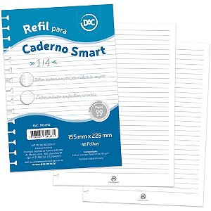 Caderno/refil smart branco colegial 48f - dac (unidade)