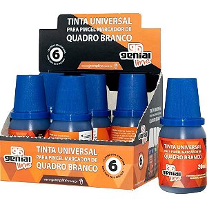 Tinta marcador quadro branco reabastecedor genial 20ml azul - gramp line (cx.c/06)