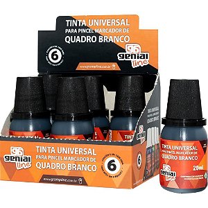Tinta marcador quadro branco reabastecedor genial 20ml pret - gramp line (cx.c/06)