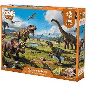 Quebra-cabeca cartonado dinossauros 100pcs - ggb plast (unidade)