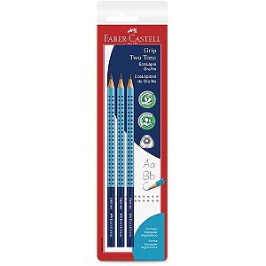 Lapis preto triangular grip 2001 two tone azul - faber-castell (bl.c/03)