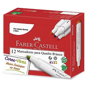 Pincel quadro branco mix 4 cores - faber-castell (cx.c/12)