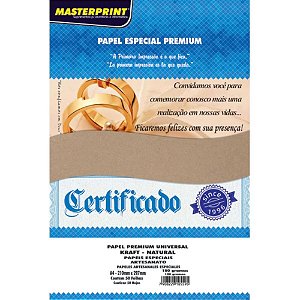 Papel kraft folha kraft/natural 180g a4 - masterprint (pct.c/50)