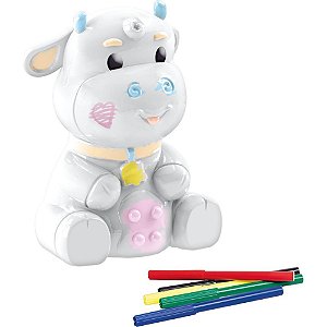 Boneco e personagem joy vaquinha pintura c/canetin - samba toys (unidade)