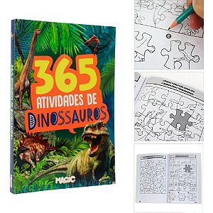 Livro infantil colorir 365 atividades dinossauros 288 - magic kids (unidade)