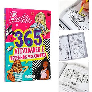 Livro infantil colorir 365 atividades barbie 288pgs - magic kids (unidade)
