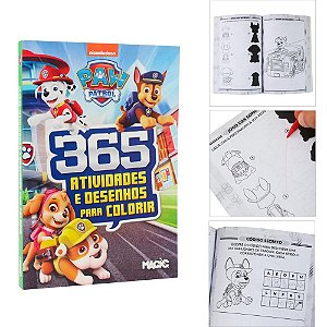 Livro infantil colorir 365 atividades patrulha canina - magic kids (unidade)