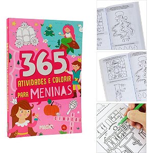 Livro infantil colorir 365 atividades p/meninas 288pg - magic kids (unidade)