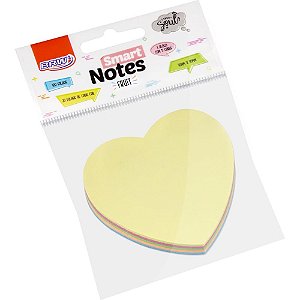 Bloco de recado autoadesivo smart notes coracao 70x70 100f - brw (blister)