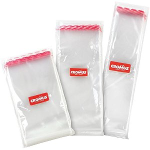 Saco adesivado transparente  08x18+3cm aba - cromus (pct.c/100)