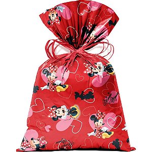 Saco metalizado 30x45cm minnie love perolado 30x44cm - cromus (pct.c/40)