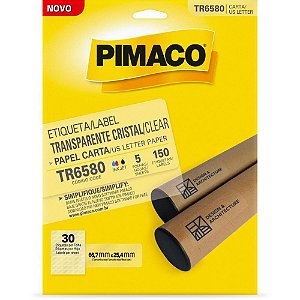 Etiqueta carta transp cristal 5fl 25,4x66,7mm - pimaco (cx.c/150)