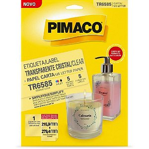 Etiqueta carta transp cristal 5fls 215x279mm - pimaco (cx.c/05)