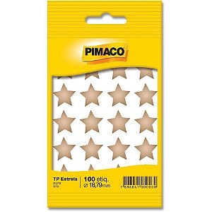 Etiqueta lisa com formas tp estrela ouro 5 fls - pimaco (ct.c/20)