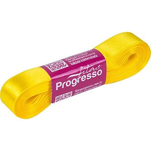 Fita de cetim 15mm 10m. amarelo gema - fitas progresso (unidade)