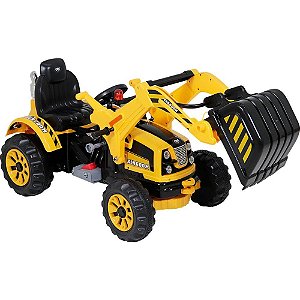 Veiculo eletrico retroescavadeira 12v amarelo - bel (unidade)