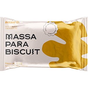 Massa de porcelana fria biscuit 400g amarelo ouro - ink way (unidade)