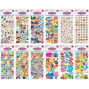 Adesivos decorados 10x24cm. animais cartela sort. - make+ (pct.c/24)