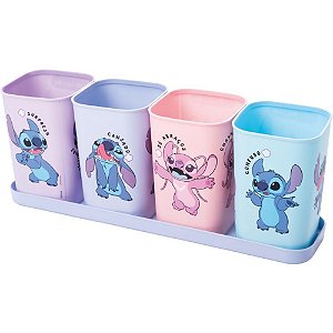 Acessorio para mesa stitch porta canetas 4pecas - plasutil (unidade)