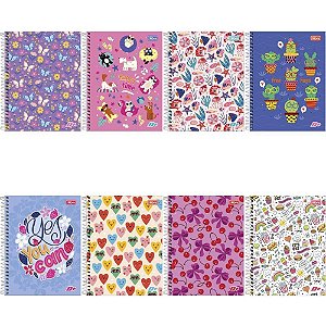 Caderno 01x1 cp.dura colegial d+ feminino 96 folhas - tilibra (pct.c/04)