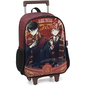 Mochila infantil com rodinha harry potter g vinho - luxcel (unidade)