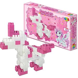 Brinquedo para montar blocos unicornio - ggb plast (unidade)