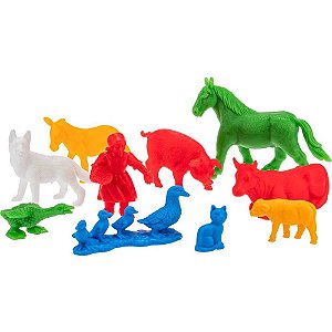 Miniatura colecionavel fazendinha colorida 10pcs - gulliver (pacote)
