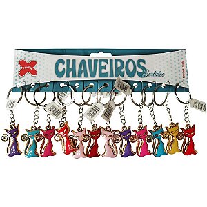 Chaveiro gatinho 4cm - make+ (bl.c/12)