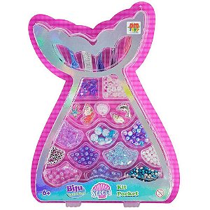 Bijuteria e micanga kit sereia pocket biju collect - dm toys (kit)