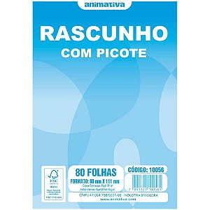 Bloco para rascunho c/picote e grampo 80f.80x11,5 - animativa (pct.c/20)