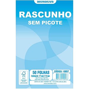 Bloco para rascunho sem picote 80x115 50fls. - animativa (pct.c/40)